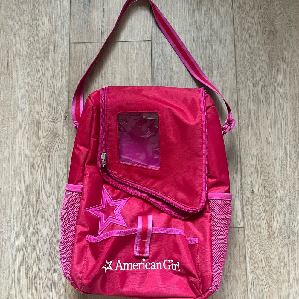 American Girl Hot Pink Shoulder Backpack with Star Accent